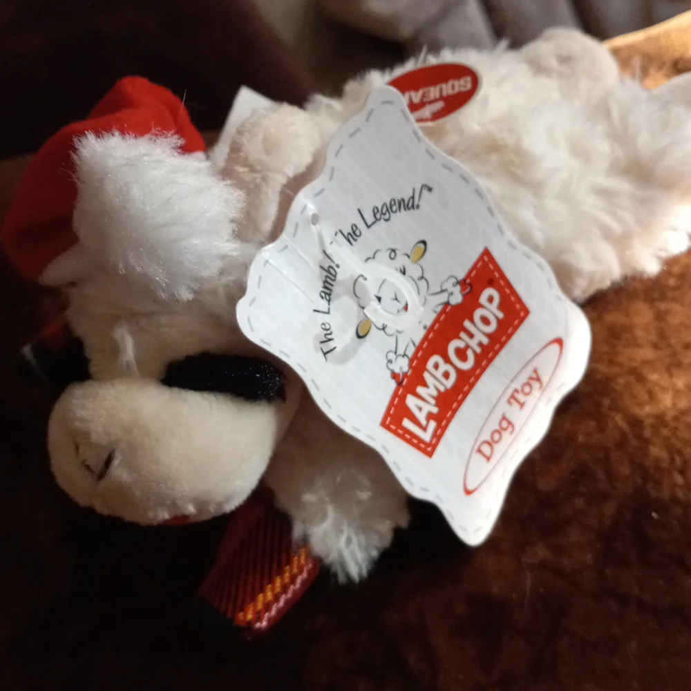 Santa Lamb chop dog toy